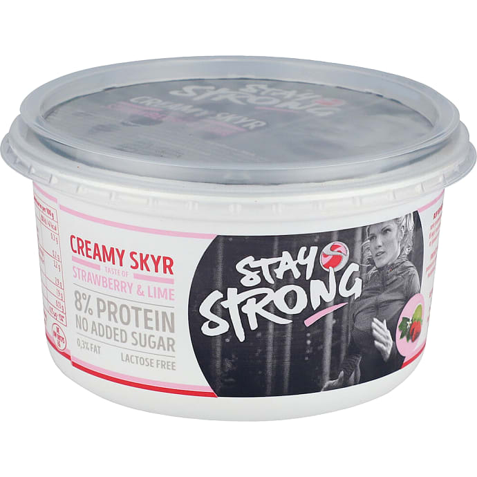 Skyr m. jordbær- og limesmag 0,8% fedt laktosefri