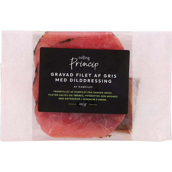 Gravad filet i skiver m. dildkant og dilddressing