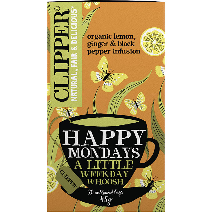 Clipper Urtete Citron, ingefær og sort peber øko 20 stk