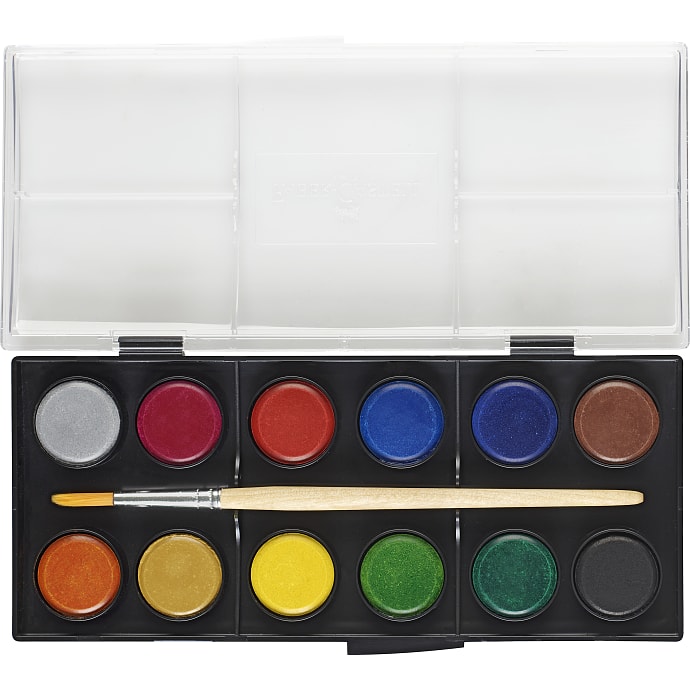Faber-Castell akvarelfarver 12 farvebrikker