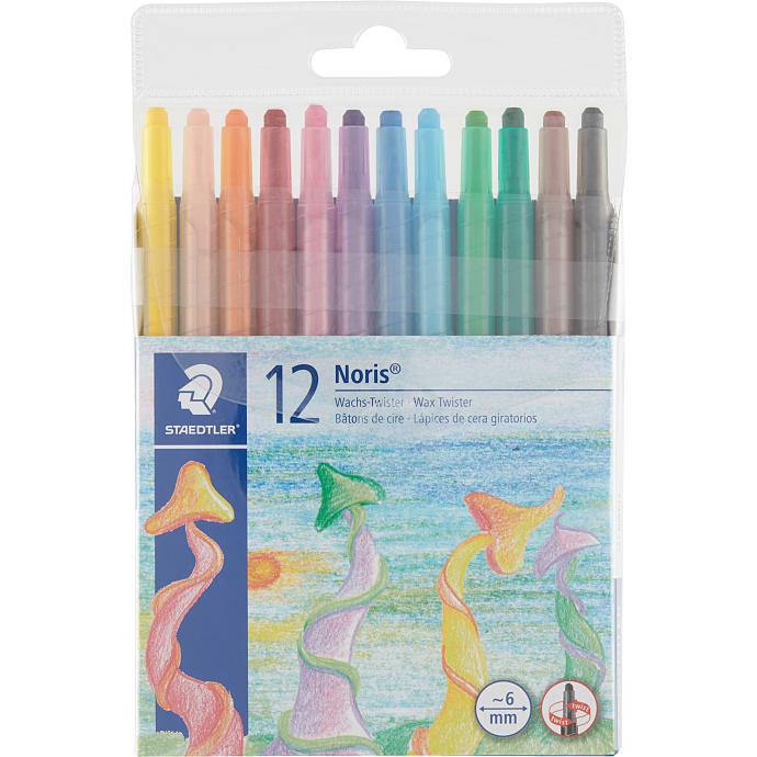Staedtler voks skruefarver, 12 ass