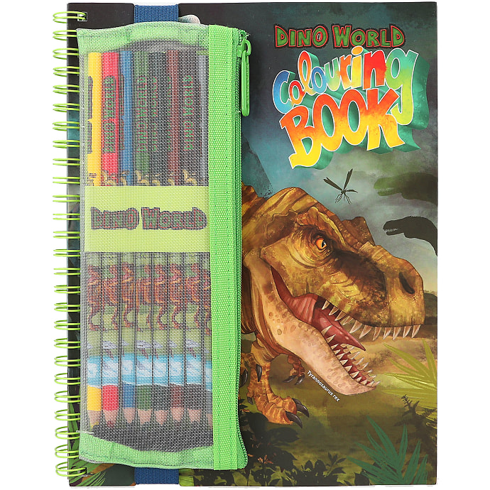 Dino World malebog med farveblyanter