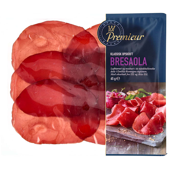 Lufttørret italiensk bresaola i skiver