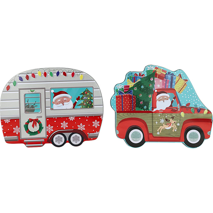 Juledåse bil/campingvogn - flere varianter - assorteret