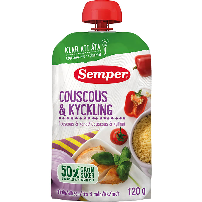 Mos m. couscous og kylling fra 6 mdr.