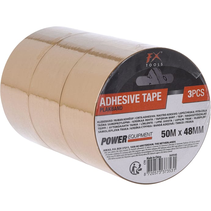 Pakketape brunt 3-pak 48 mm x 50 m