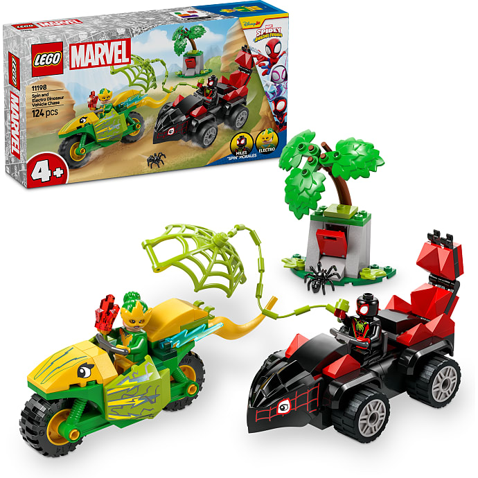 LEGO Marvel Spin og Electros Jagt Dinosaurkøretøjer 11198