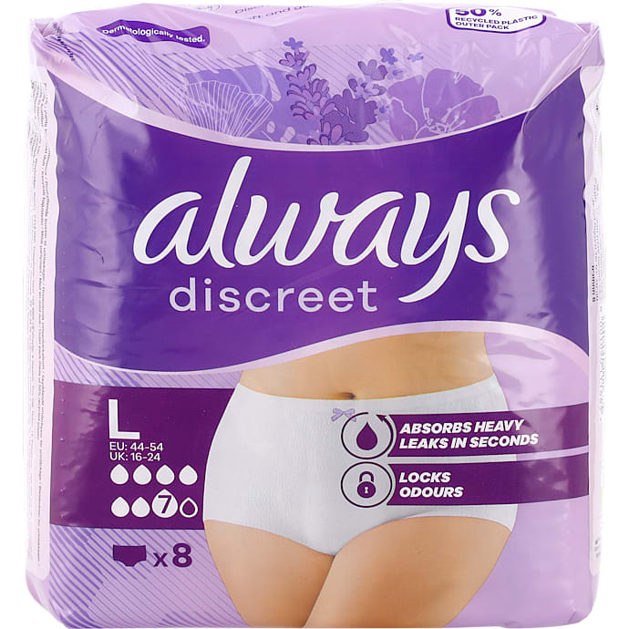 Always Inkontinenstrusser str. L 8 stk