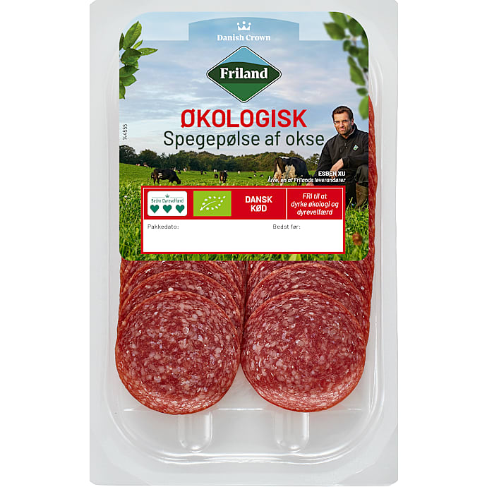 Friland Økologi Oksespegepølse i skiver 70 g