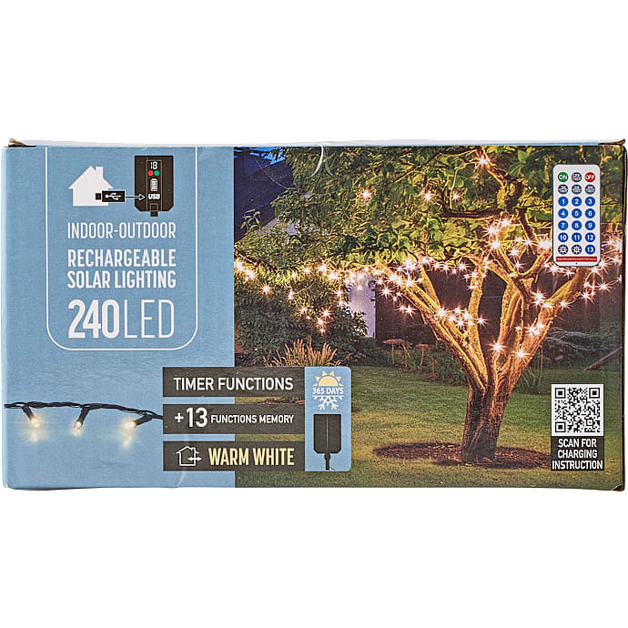 Lyskæde med 240 LED - varm hvid