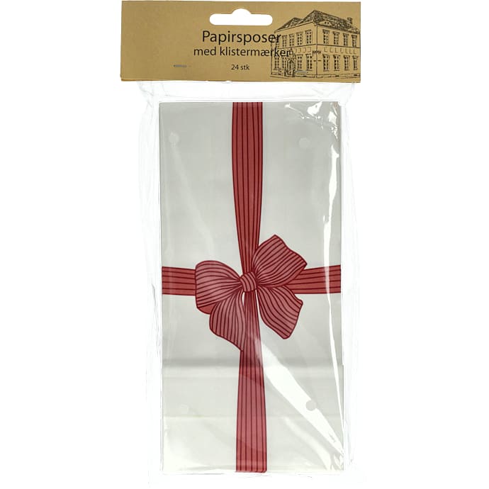 Papirspose med sløjfe - 24 stk.