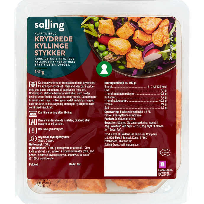 Stegte kyllingestykker