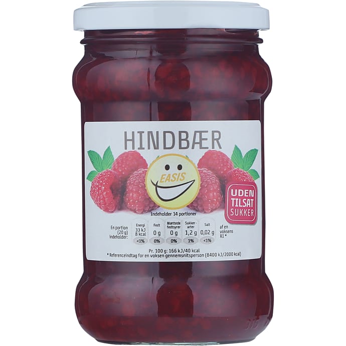 Easis Hindbærmarmelade uden tilsat sukker 285 g