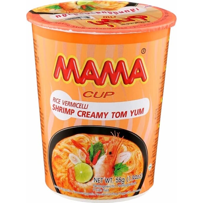 Instant kopnudler m. reje- og Tom Yum smag