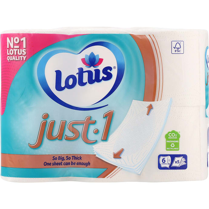 Lotus Just 1 Toiletpapir 6 stk