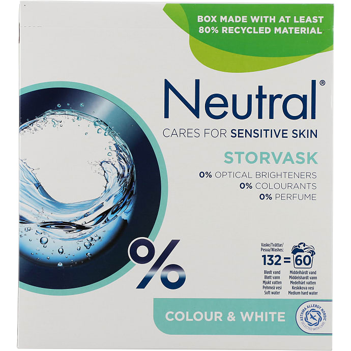 Vaskepulver hvid og kulørt vask