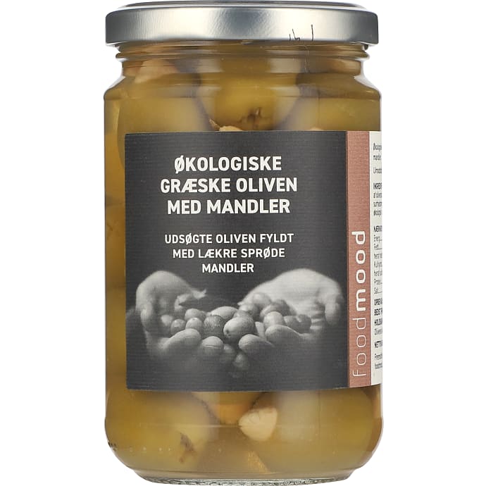 Foodmood Grønne Oliven med Mandler Øko