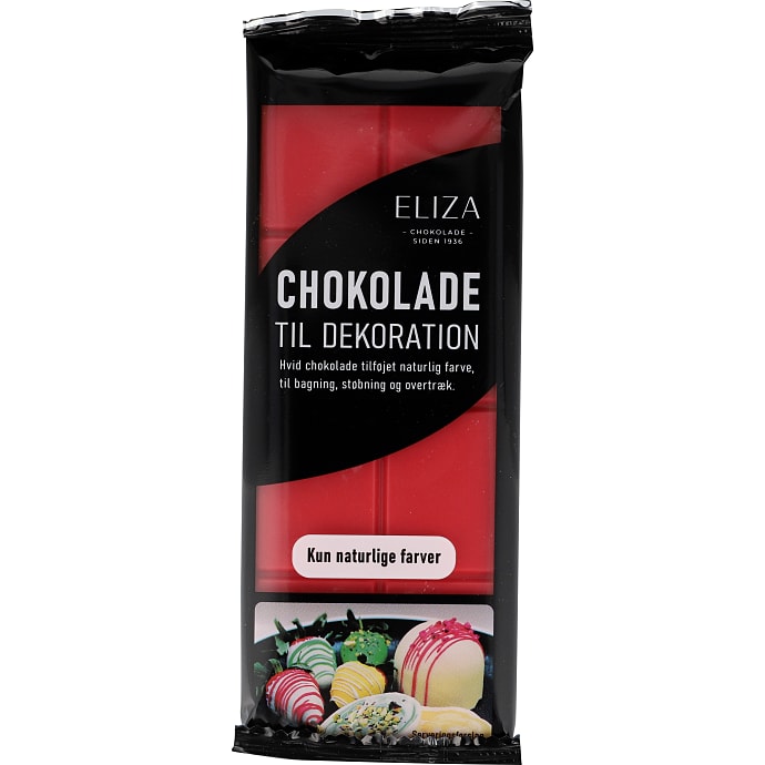 Rød dekorationschokolade