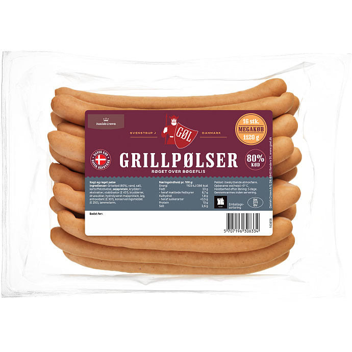 Grillpølser 80% kød