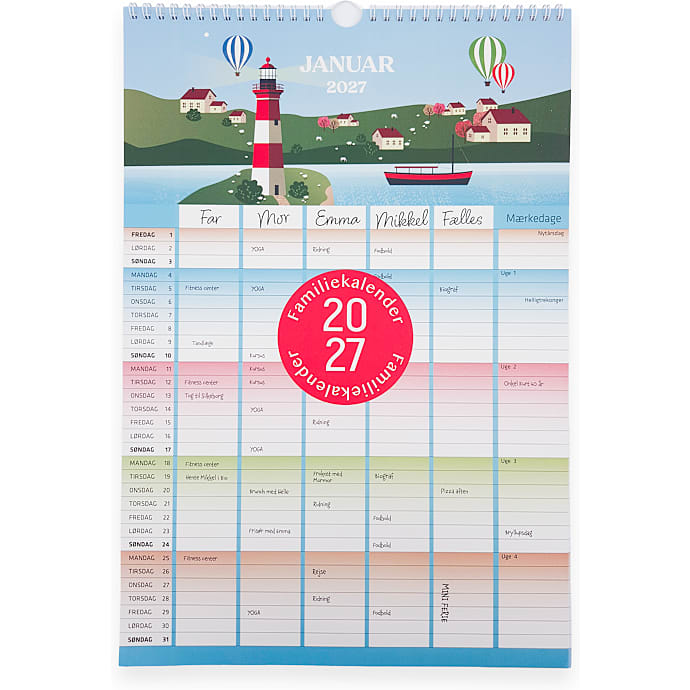 Familiekalender 2027 - moderne
