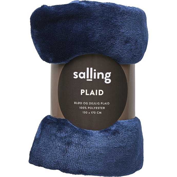Salling coral fleece plaid mørkeblå
