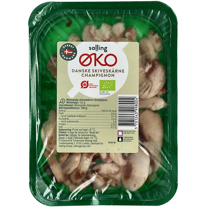 Skiveskåret champignon øko