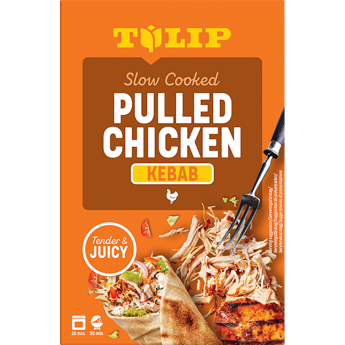 Pulled kylling kebab