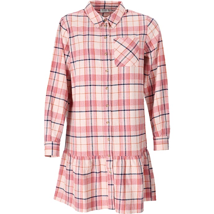 VRS dame kjole med tern str. XL - rosa – produktbillede