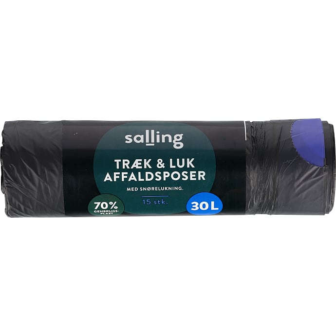 Affaldsposer m. snøreluk 30 L