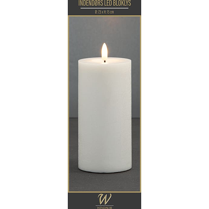 Windsor LED bloklys 7,5x15 cm - hvid