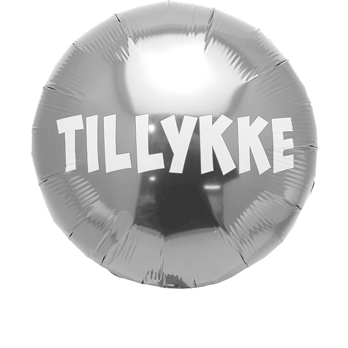 Salling Folieballon Tillykke Ø 44 cm Sølvfarvet