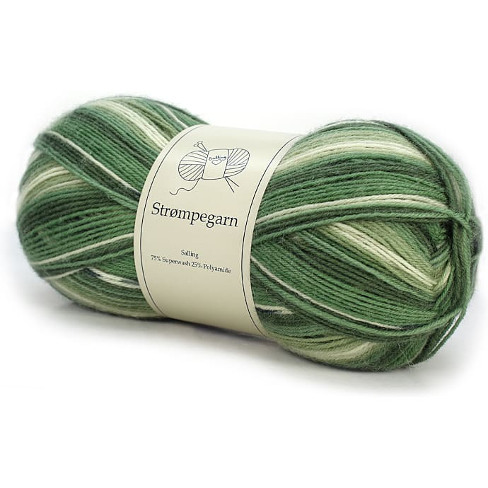 Salling strømpegarn - grøn/beige 81815