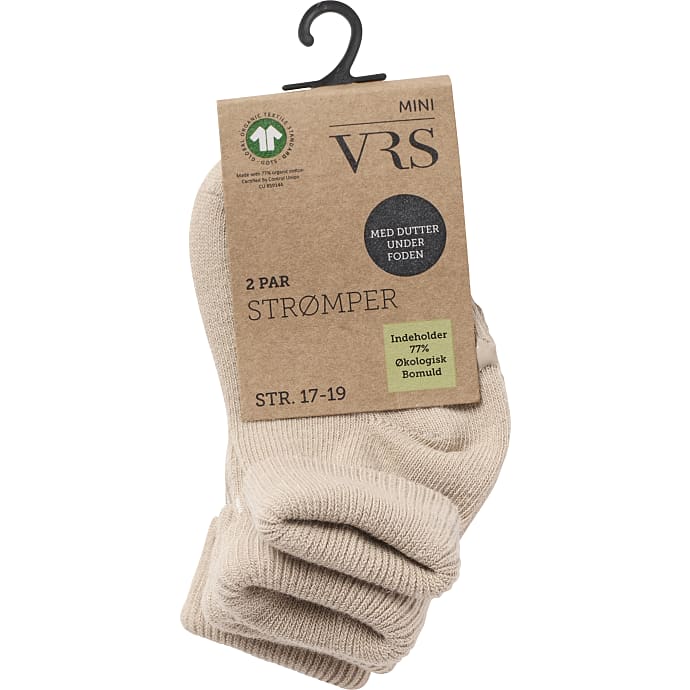 VRS baby 2-pak strømper str. 17/19 - beige