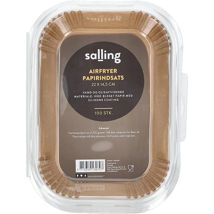 Salling airfryer papirform 100-pak - rektangulær
