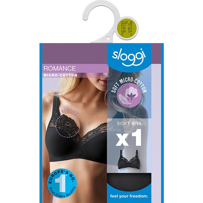 Sloggi dame BH Romance str. C80 - sort