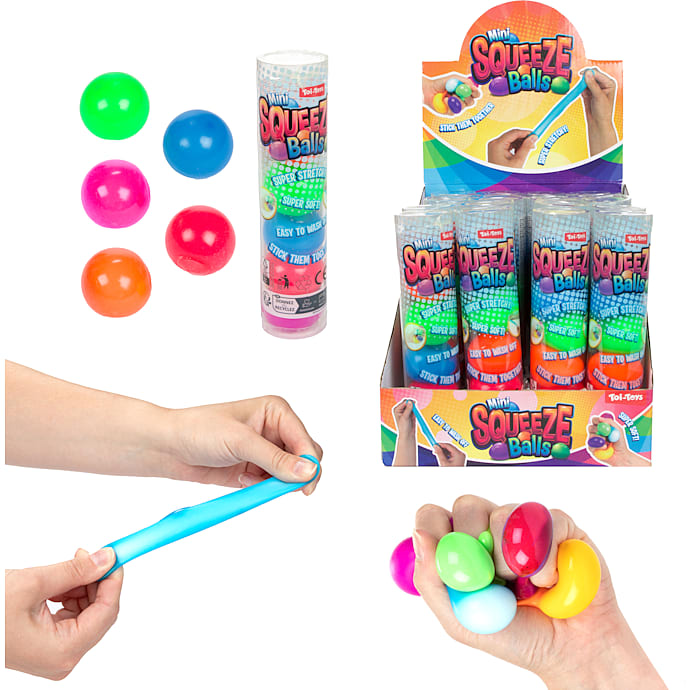 Toi-Toys mini squeeze bolde 5-pak - flere varianter - assorteret