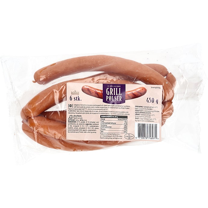 Grillpølser 70% kød