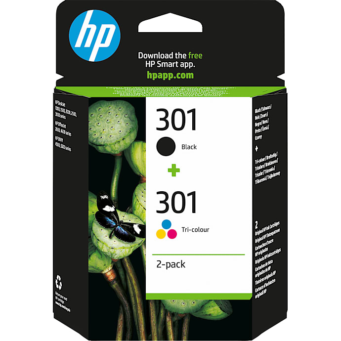 HP blæk nr 301 sort/farvet combo
