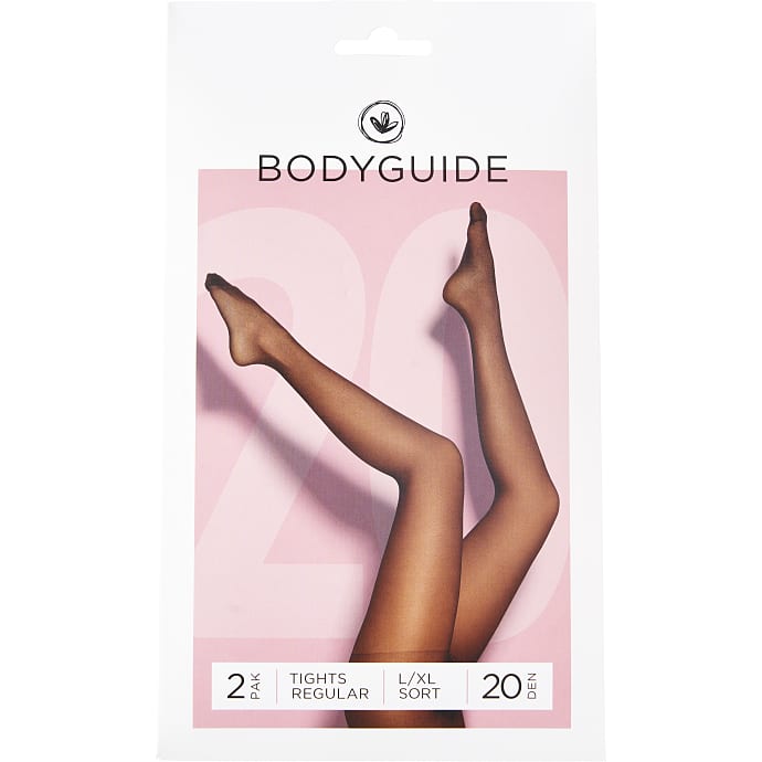 Strømpebukser 2-pak str. L/XL sort