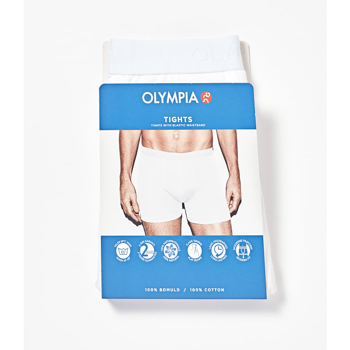 Olympia herre tights str. L - hvid