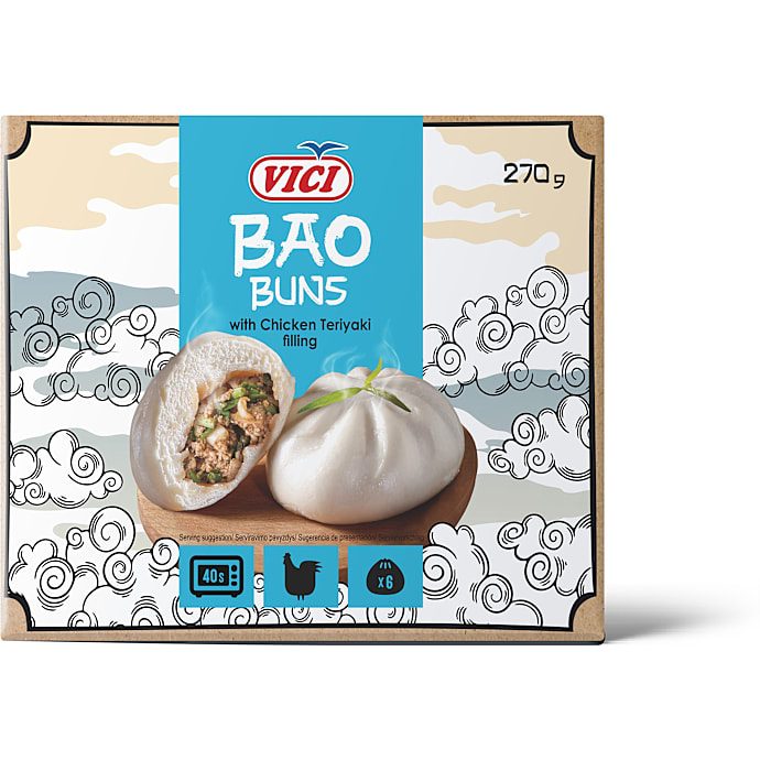 Bao m. kylling teriyaki