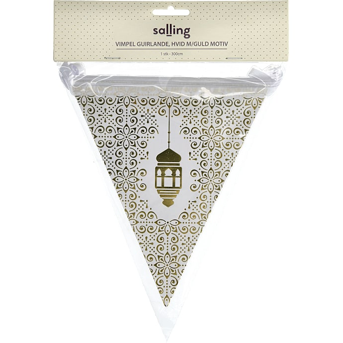 Salling Salling vimpel hvid/guldfarvet