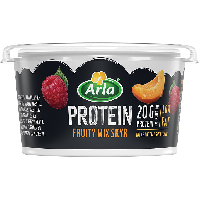 Protein skyr m. fersken, abrikos og hindbær 0,2% fedt