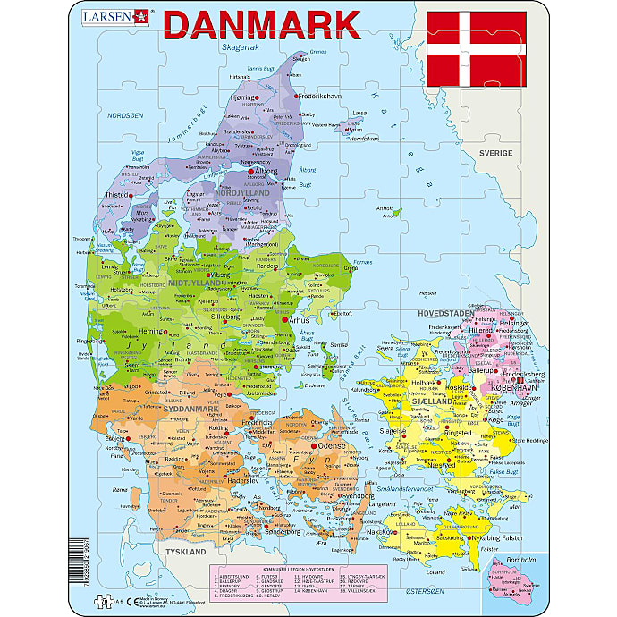 Danmark puslespil - 70 maxi brikker – produktbillede
