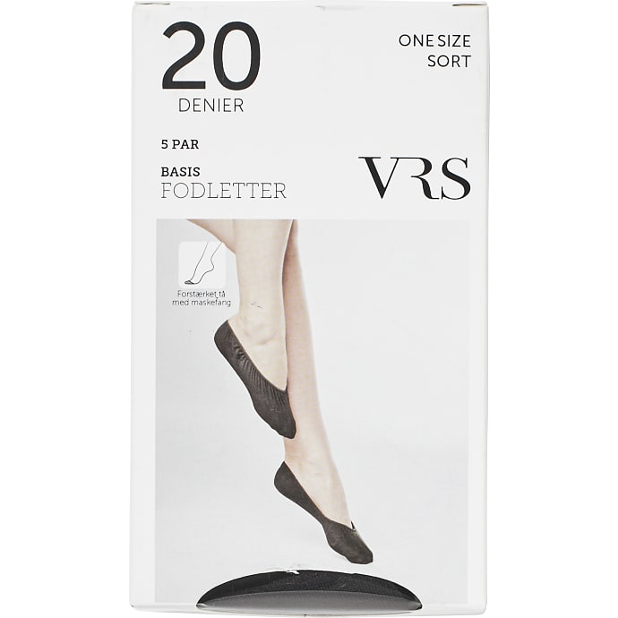 VRS dame 5-pak footies crepe str. onesize - sort