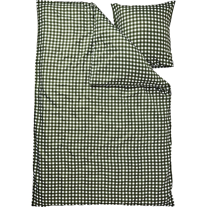 Microfiber Sengetøj ternet - grøn