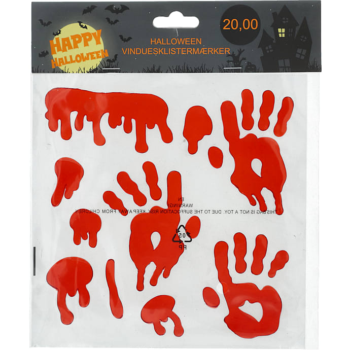 Halloween vindues klistermærker - flere varianter - assorteret
