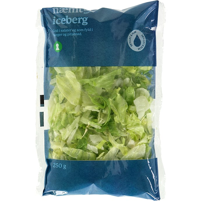 Snittet og skyllet icebergsalat