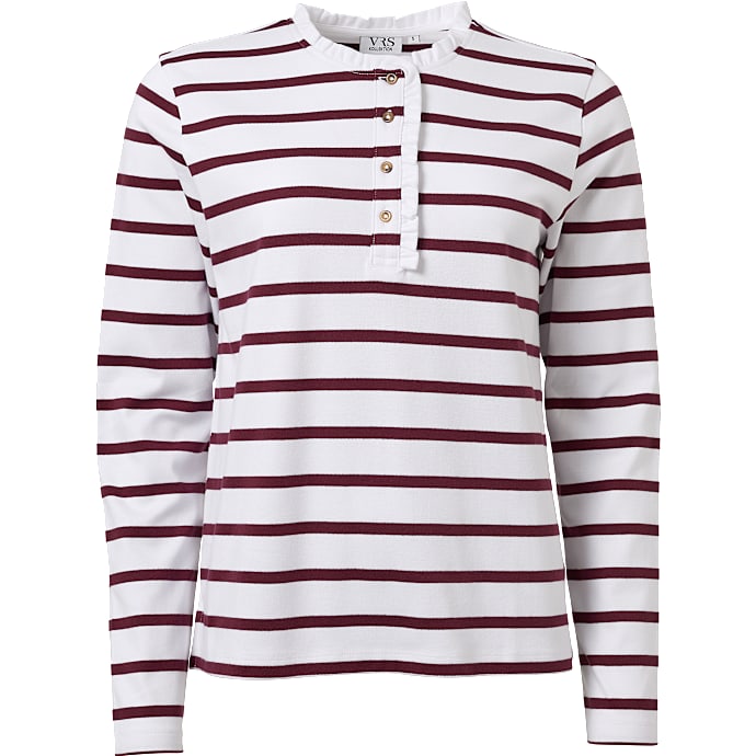 VRS Dame Top 2XL Hvid/Bordeaux 1 stk