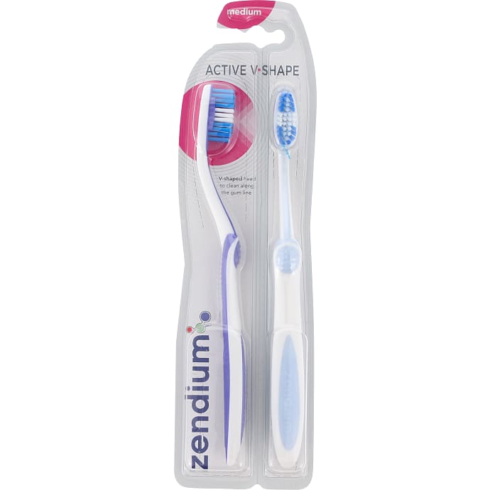Zendium V-Shape Medium Tandbørster 2 stk